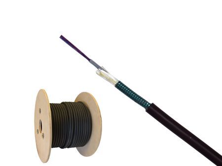 Kabel światłowodowy 12x9/125 KDP Z367, zewnętrzny jednotubowy, zbrojony taśmą stalową, śr.7.7mm, 1500N